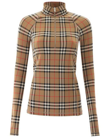 BURBERRY - WOMEN'S VINTAGE CHECK FITTED TOP